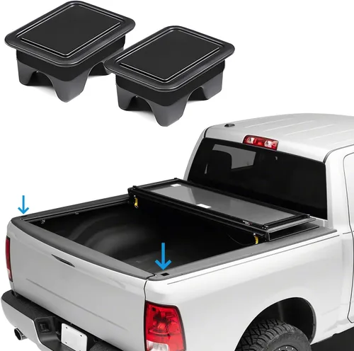 Vista 10 de Shademax Ajuste personalizado para cubiertas de bolsillo de estaca 2014-2018 GMC Sierra 1500 Chevy Silverado 1500/2500/2500HD/3500 Funda para cama