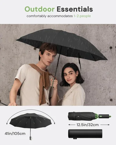 Vista 6 de BENEUNDER Paraguas compactos de viaje para lluvia, plegado invertido inverso, 41 pulgadas41.3 in, resistente al viento, paraguas automático