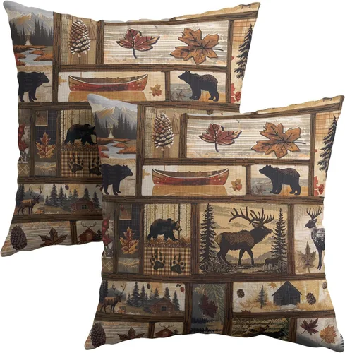 Vista 11 de Fundas de almohada tribales marrones - Juego de 2 fundas de almohada étnicas 40x40 cm azteca geométrica para decoración de sofá, cama, hogar