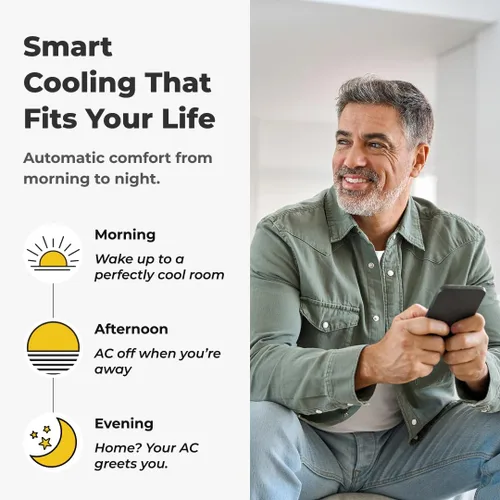 Vista 6 de Sensibo Sky control para aire acondicionado con Wi-Fi, compatible con iOS y Android, funciona con Amazon Alexa & Google Home