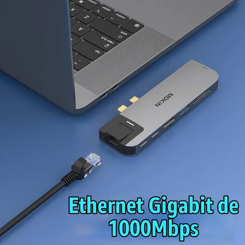 Vista 7 de MOKiN USB C Multipuerto Adaptador Hub para MacBook Pro/Air con Thunderbolt3 Hub