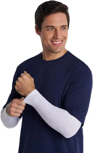 Vista 11 de Coolibar Mangas de brazo solar para hombre - Protección solar UPF 50+ - Navagio Gris topo oscuro