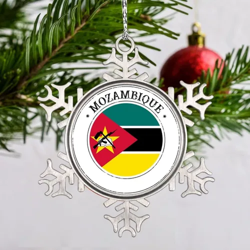 Vista 11 de Bandera de Mongolia, adornos de Navidad 2023, adorno de copo de nieve, adornos de recuerdo de ciudad de campo para árboles de Navidad, colgante