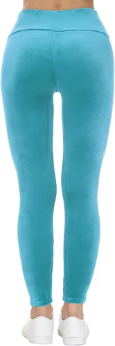 Vista 3 de COZZIPLUS Leggings de terciopelo para mujer, leggings elásticos de terciopelo suave de cintura alta