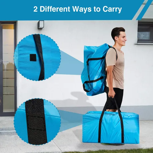 Vista 5 de Bolsa de mudanza extra grande, bolsa de almacenamiento resistente que ahorra espacio para embalaje de ropa, bolsa azul para mudanzas, bolsas