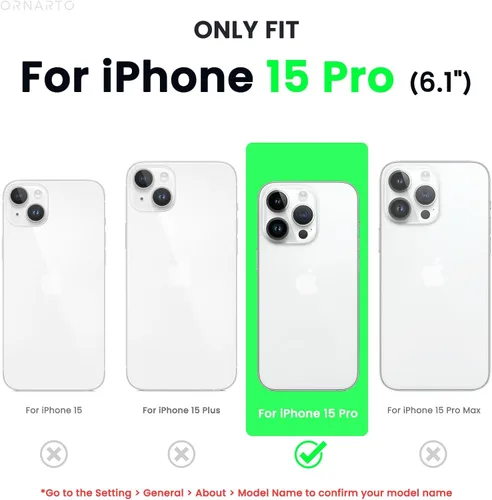 Vista 2 de ORNARTO Funda compatible con iPhone 15 Pro de 6.1 pulgadas, silicona líquida de 3 capas cubierta completa de goma de gel suave, funda protectora