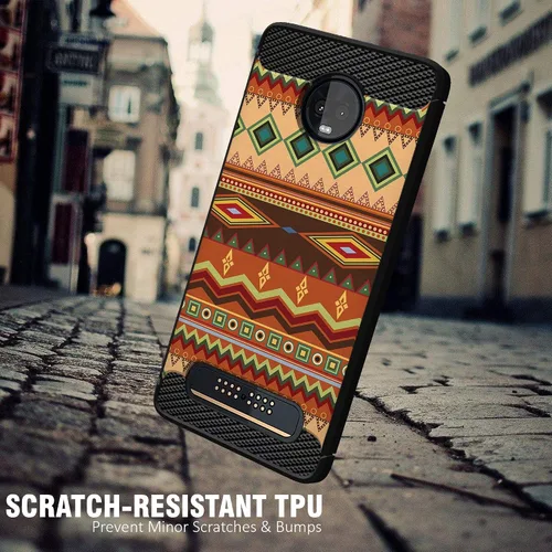 Vista 3 de CasesOnDeck Funda compatible con [Motorola Moto Z3 Play Moto Z3] Moto Z3 Design, funda delgada negra flexible y elegante protección contra golpes