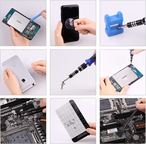 Vista 6 de HPFIX Juego de destornilladores de precisión de 124 piezas con 101 puntas magnéticas, kit de herramientas de reparación electrónica para iPhone