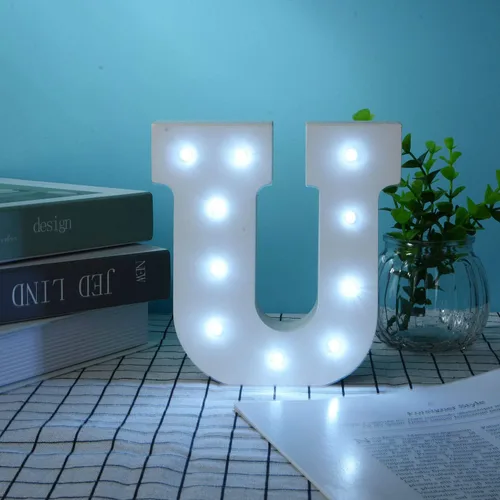 Vista 49 de Ulalaza Letrero de luz LED en blanco y negro, 2 letras AA alimentadas por batería para boda, fiesta de cumpleaños, lámpara de Navidad, luz nocturna