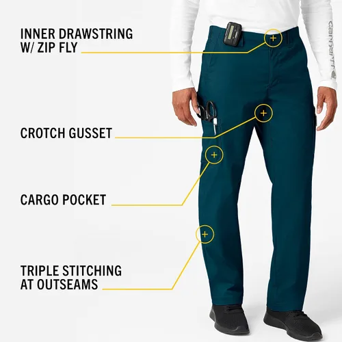 Vista 3 de Carhartt Rugged Flex Ripstop Scrubs para pantalones de trabajo de pierna recta con cargo para hombres
