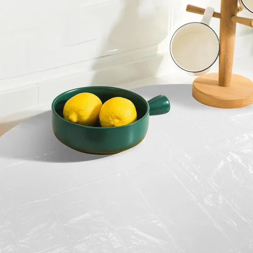 Vista 9 de BESPORTBLE Mantel redondo grueso de plástico desechable para banquetes y restaurantes, protector de mesa, color blanco
