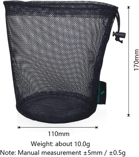 Vista 2 de usharedo BVP01 - Bolsa de malla de nailon, 5 unidades, negro M), BVP01-M