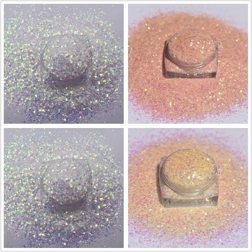 Vista 4 de PrettyG Juego de 10 cajas de purpurina en polvo que cambia de color UV – Festival Rave Maquillaje de Belleza Cara Cuerpo Arte Decoración UV-10C