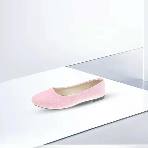 Vista 2 de VESNIBA Mujeres Niñas Sólido Tamaño Grande Slip On Plano Poco Profundo Cómodo Casual Zapatos Individuales Sandalias