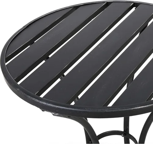 Vista 9 de Juego de mesa y sillas para exteriores 3 unidades, Castro, Negro