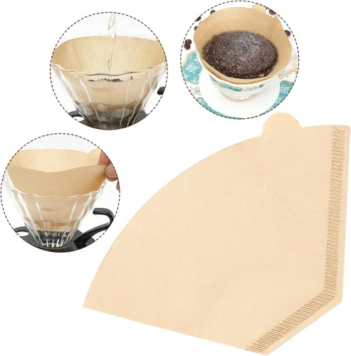 Vista 8 de Filtros de café 4 conos, 100 unidades de filtro desechable sin blanquear para cafetera por goteo, filtros de papel de café de 8 a 12 tazas, filtros