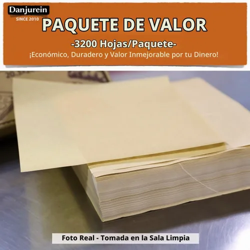 Vista 6 de Cuadrados pequeños de pergamino precortados a granel de 5 x 5, 3200 hojas, sin blanquear, antiadherentes, para envoltorios de dulces, papel de Marrón