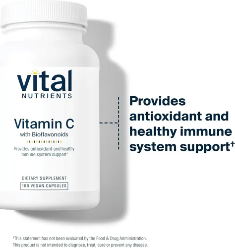 Vista 3 de Vital Nutrients Vitamina C con bioflavonoides - Suplemento vegano para apoyo inmunológico* - 1000 mg de vitamina C y 500 mg de bioflavonoides