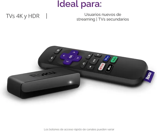 Vista 11 de Roku Premiere Reproductor multimedia de streaming HD/4K/HDR, mando a distancia simple y cable HDMI premium, negro