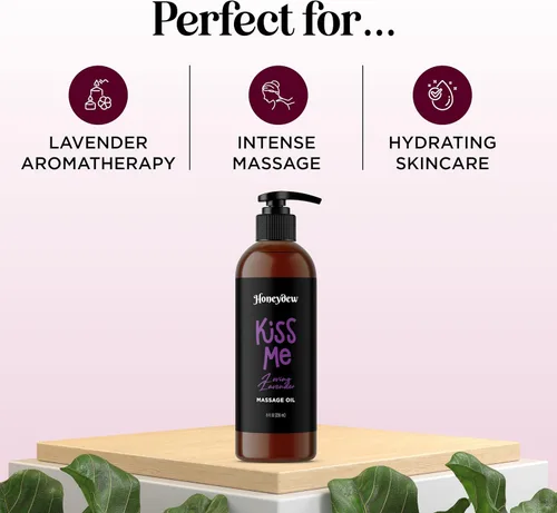 Vista 9 de Aceites de masaje dulces y sensuales para parejas, aceites de masaje románticos de cuerpo completo de mango y lavanda con aceite de almendras dulces