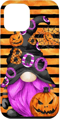 Vista 25 de iPhone 16 Halloween Gnome With Purple Beard Women Pumpkin Witchy Boo Case