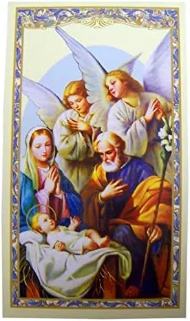 Vista 2 de Tarjeta de oración sagrada de Navidad y ángel guardián, 4 1/8 pulgadas, paquete de 20