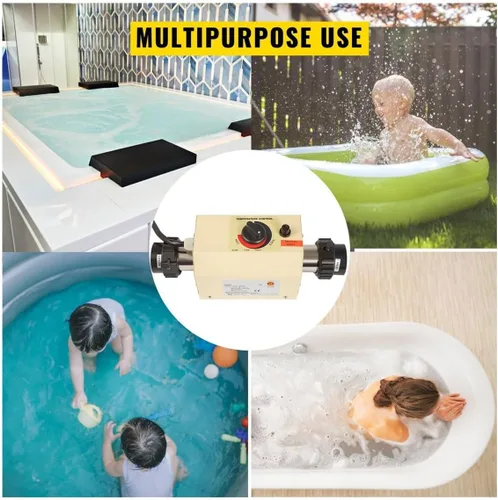 Vista 5 de Calentador de piscina para remo, mini calentadores de agua eléctricos de 2KW, termostato portátil de baño de spa, calentador de piscina, termostato