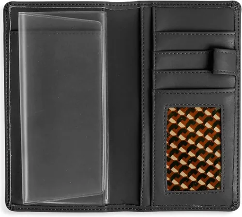 Vista 25 de Sanlykate Funda de libro de cheques de cuero para hombres y mujeres, estuche de libro de cheques con bloqueo RFID con tarjetero y divisor gratuito