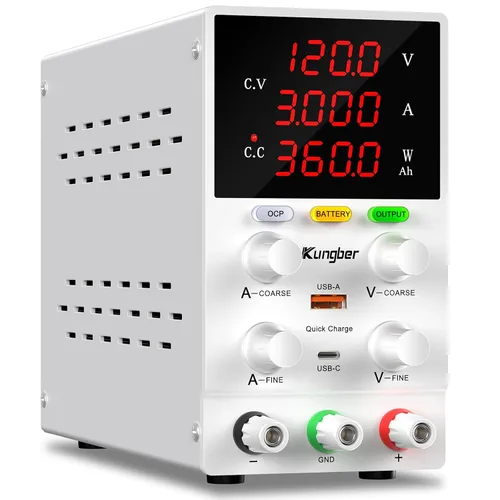 Vista 11 de Fuente de alimentación de CC variable, fuente de alimentación de banco de CC regulada de conmutación ajustable de 30 V 10 A con modo de carga