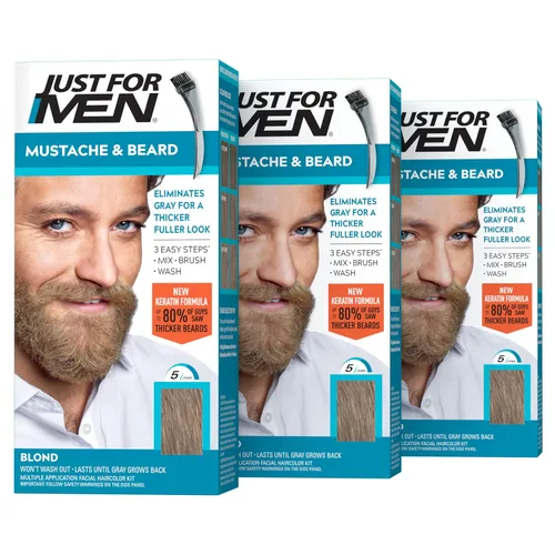 Vista 7 de Just For Men - Tinte para bigote y barba, tinte para barba para hombres con cepillo, incluye queratina, biotina, aloe vera y aceite de coco