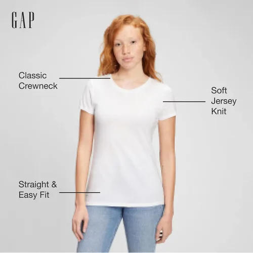 Vista 2 de GAP Paquete de 2 camisetas favoritas con cuello redondo para mujer