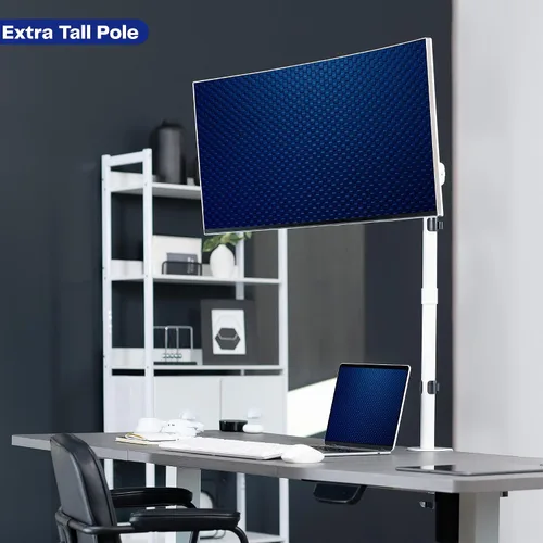 Vista 2 de VIVO Soporte de escritorio para monitor individual, extra alto totalmente ajustable para 1 pantalla LCD de hasta 32 pulgadas, pantallas ultra anchas