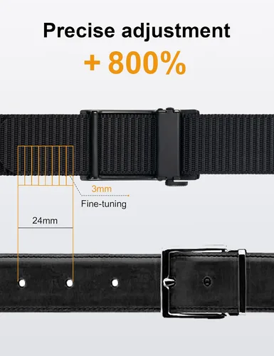 Vista 5 de JUKMO Cinturón de golf de trinquete para hombres, cinturón táctico de tela de nailon con hebilla deslizante automática