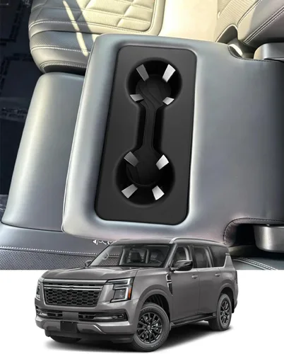 Vista 2 de YEE PIN Center Console Cup Holder for Nissan Armada 2025 2026 Back Cup Holder, Cup Holder Inserts, Silicone Pad, Center Console Drink Holder