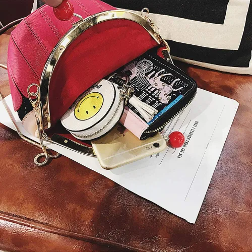 Vista 5 de QZUnique Bolso cruzado de la forma de la comida Bolso del cuerpo de la PU del bolso de la historieta del helado del bolso del bolso del bolso