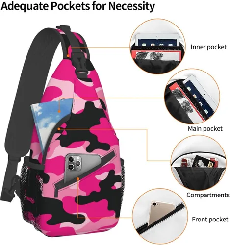 Vista 3 de Crossbody Bag For Women Men Travel Hiking Backpack Sling Shoulder Chest Bags Casual Daypack Purse
