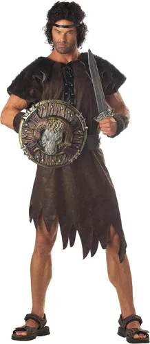 Vista 2 de Escudo de combate bárbaro y estándar de espada, Marrón