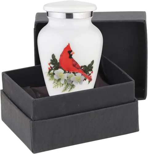Vista 12 de BOLD & DIVINE Urna para adultos, urna de cremación de pájaro cardenal rojo Urna conmemorativa para adultos, entierro, urnas de cremación fúnebre