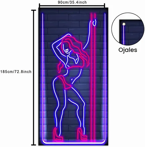 Vista 2 de Letrero de neón para bailar con poste, decoración temática de baile para despedida de soltera, despedida de soltera, fiesta de cumpleaños, fiesta