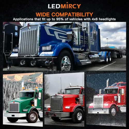 Vista 7 de LEDMIRCY Luces LED de 4 x 6 pulgadas, 4 unidades, luz LED rectangular de haz alto y bajo H4651 H4652 H4656 H4666 H6545 H4668 H4642 para Chevy Truck