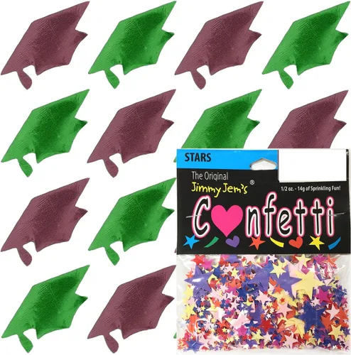 Vista 41 de Confetti Grad Cap Negro, Azul Marino Combo - 2 bolsas de media onza (1 oz)
