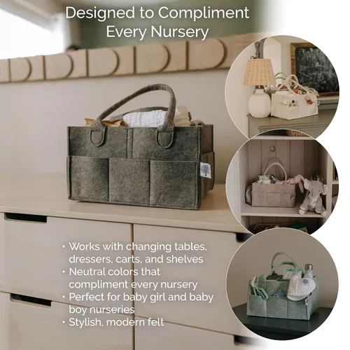 Vista 7 de Parker Baby Co.: organizador de pañales para bebé, contenedor para dormitorio de bebé, organizador de automóvil para pañales y toallitas para bebés