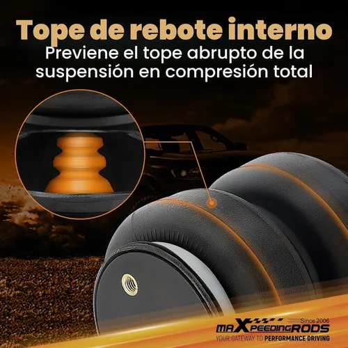Vista 2 de maXpeedingrods Bolsa de suspensión de aire de repuesto 2500lb con amortiguador interno para GMC Silverado Sierra 1500 para Ford
