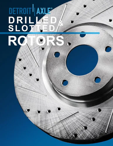 Vista 7 de Detroit Axle - Kit de frenos para Mercedes-Benz C300 C350e 2015 2016 2017 2018 Rotores de freno perforados y ranurados Pastillas de freno