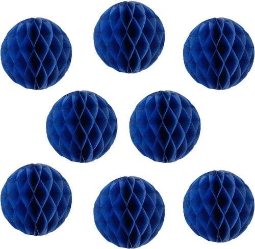Vista 14 de 8 bolas de papel de panal de 8 pulgadas, bolas decorativas de panal de abeja, pompones de papel, bolas de flores, bolas colgantes de arte