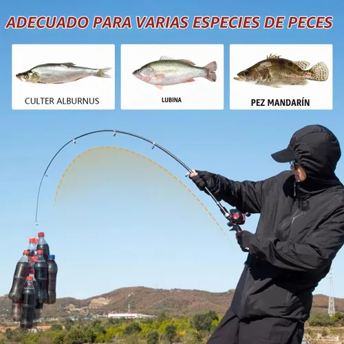 Vista 4 de Caña de pescar telescópica mini poste portátil para agua salada y agua dulce cañas giratorias ligeras y compactas