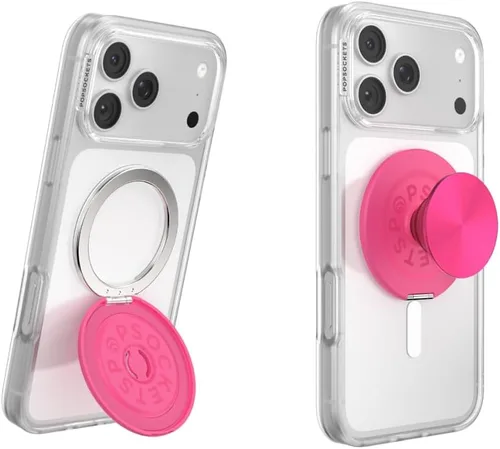 Vista 6 de PopSockets Agarre Kick-Out para MagSafe, Kickstand- Knurl Gunmetal Moleteado Gunmetal