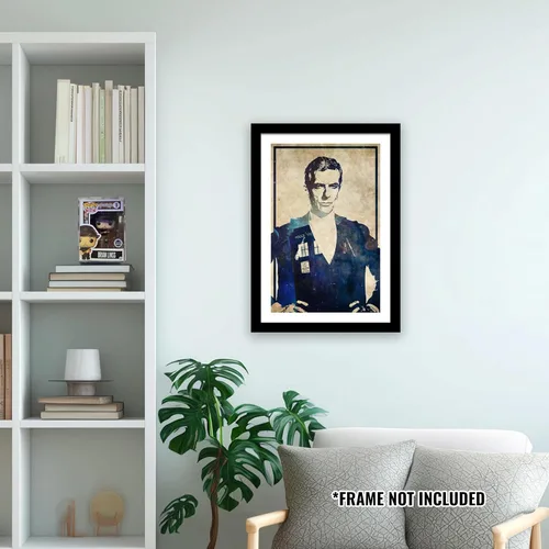 Vista 3 de CultClassicPosters Doctor Who 12th Doctor Art Print – Póster minimalista hecho a mano de 13 × 19 con Peter Capaldi y TARDIS – Papel fotográfico