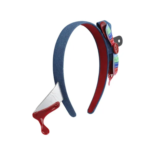 Vista 4 de Bioworld Chucky Bloody Bow con cuchillo en la cabeza Diadema