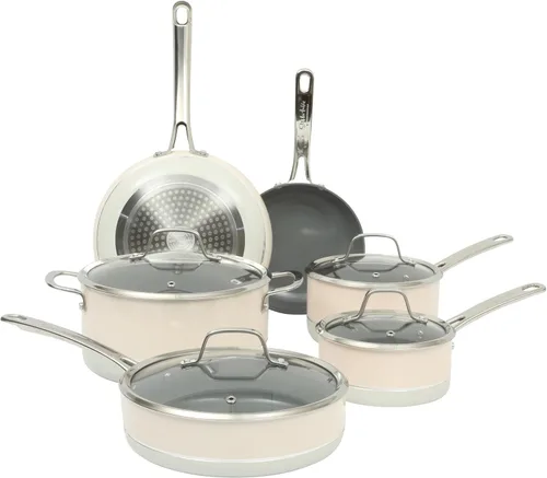 Vista 10 de Sur La Table Kitchen Essentials Juego de Utensilios de Cocina de 10 Piezas de Aluminio Forjado con Interior Antiadherente de Cerámica de Titanio